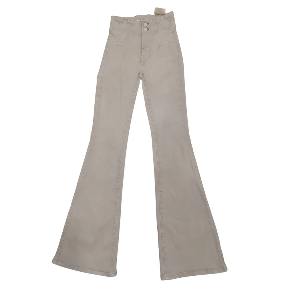 NWT Free People We The Free Just Float On‎ Flare Jeans Grey High Rise -24